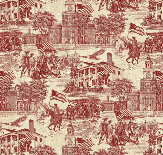 America 250 Red Toile