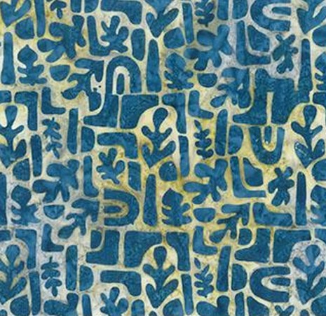 Banyan Batik Taupe Denim Organic Shapes