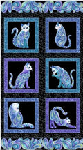 Benartex Black Catitude Panel Singing The Blues
