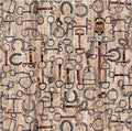 Blank Quilting Stirrups, Bits, and Horseshoes in Tan