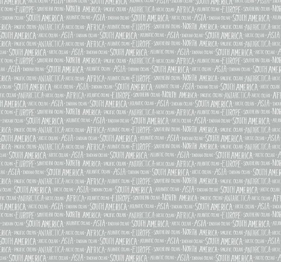 Clothworks Our World Words Gray