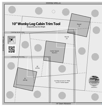 Creative Grids 10 inch Wonky Log Cabin Trim Tool