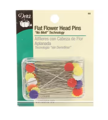 Dritz Flat Flower Head Pins No Melt