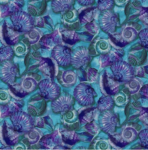 Fabulous Flamingos Blue Green Shell