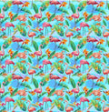 Fabulous Flamingos Sm Allover Light Blue