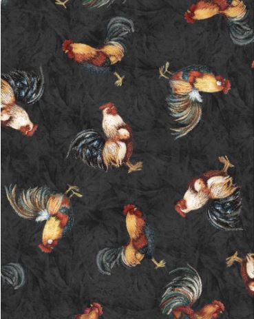 Garden Gate Roosters Black Toss