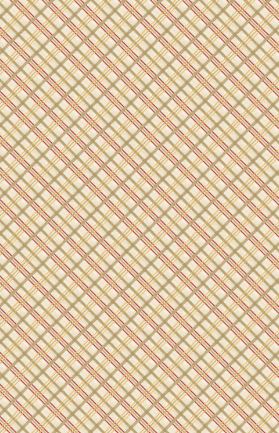 Garden Gate Roosters Cream Plaid