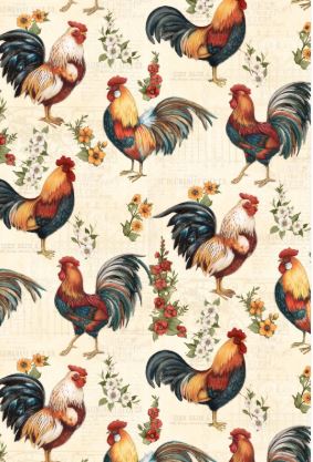 Garden Gate Roosters Lg. Rooster Cream