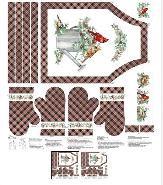 Home For Christmas Apron And Oven Mitt Panel
