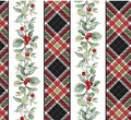 Home For Christmas Plaid Stripe White Multi