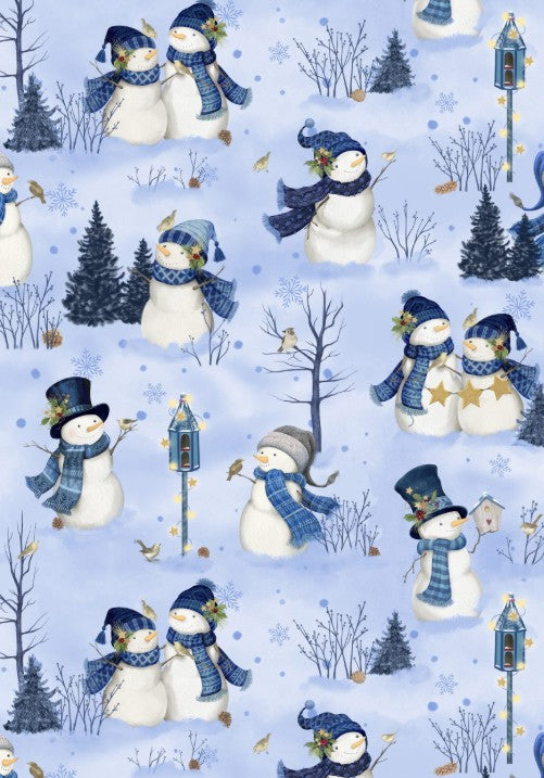Let It Snow Lt Blue Forest Couple