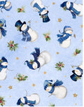 Let It Snow Lt Blue Snowman Toss