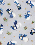Let It Snow Lt Gray Sm Snowman Toss