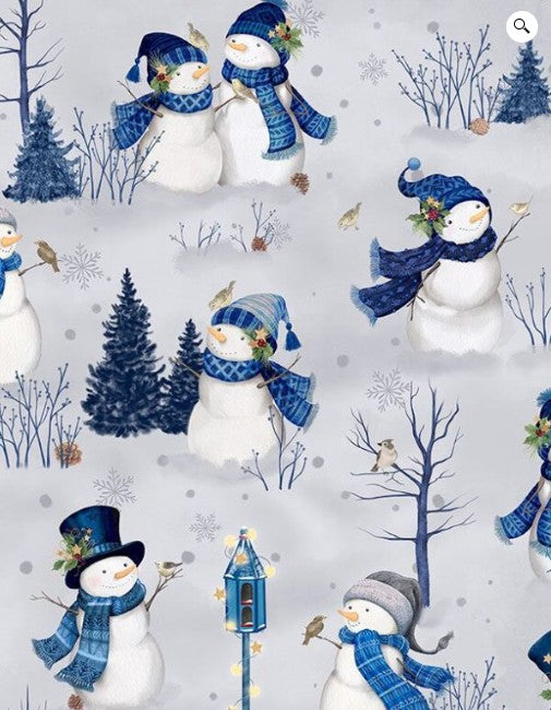 Let It Snow Lt Gray Snowman Couple