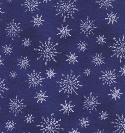 Let It Snow Navy Blue Snow Flake
