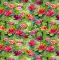 Lily Pond Green Lotus Flowers