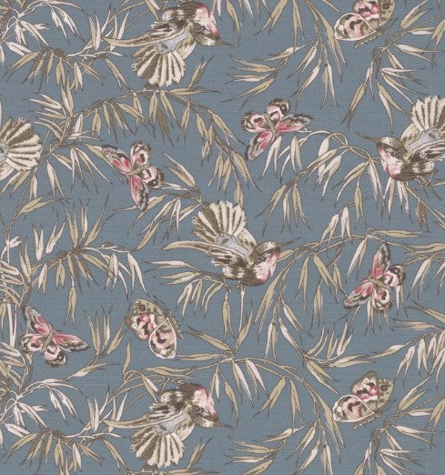Meadow Blush Blue Birds And Butterflies