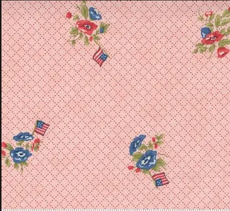 Moda Belle Isle Pink Mini Flags & Flowers