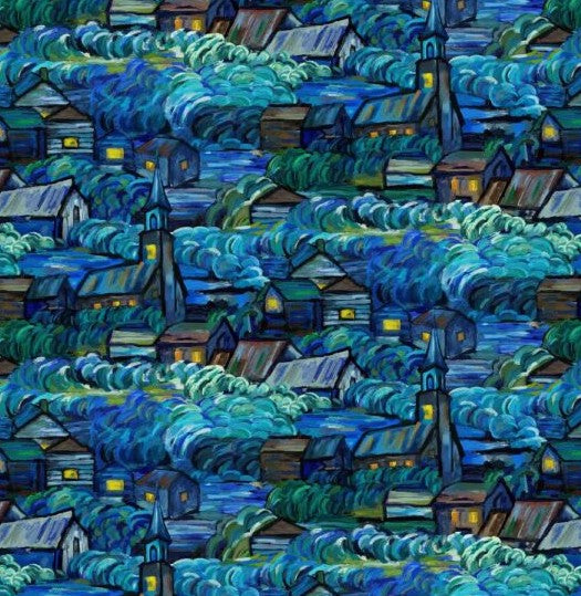 NC Starry Night Dark Blue Multi Scenic