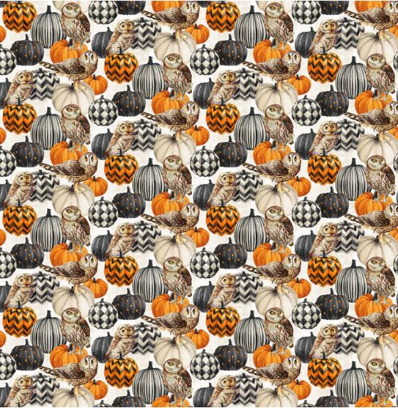 Night Owl Cream Multi Owl And Pumpkin