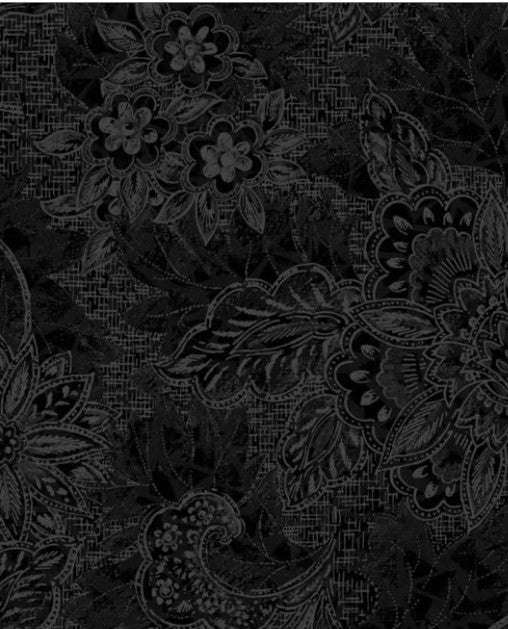 Oasis 118 inch Shadows, Jacquard Black