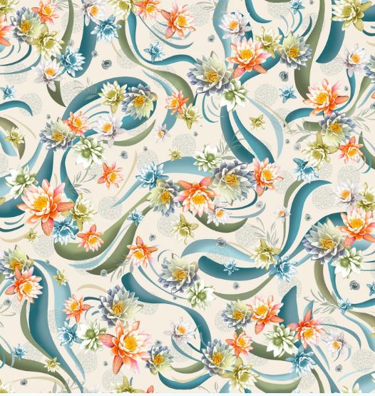 PB Koi Pond Cream Lily Pads