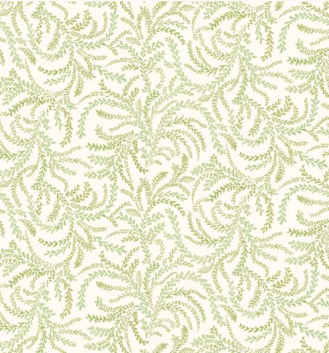 P&B Love Birds Swirling Vines Green