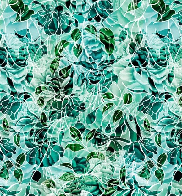 P&B Petal Play Teals 108 inches