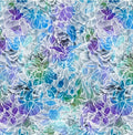 Petal Play Allover Graphic Floral Aqua Purple 108 inches
