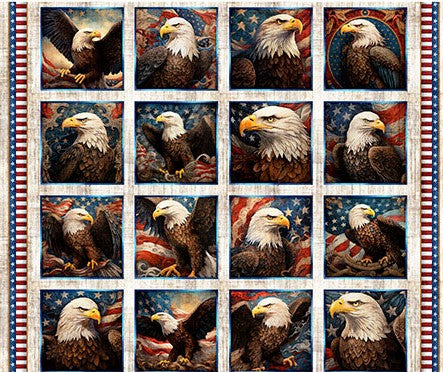 QT 1776 Cream Eagle Block Panel