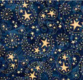 QT 1776 Navy Star Paisley