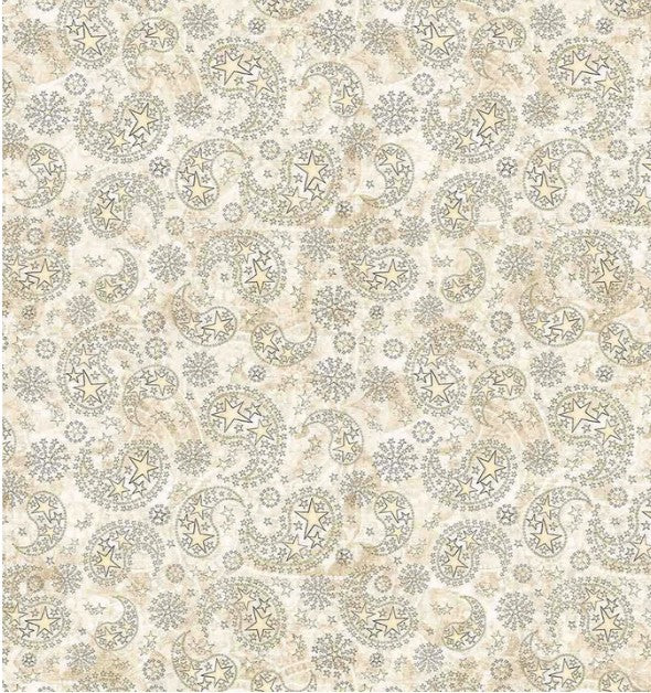 QT 1776 Star Cream Paisley