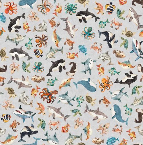 QT Deep Sea Dazzle Sea Baby Toss Gray