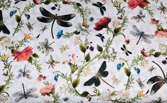 QT Dragonfly Gardens White Multi Dragonfly