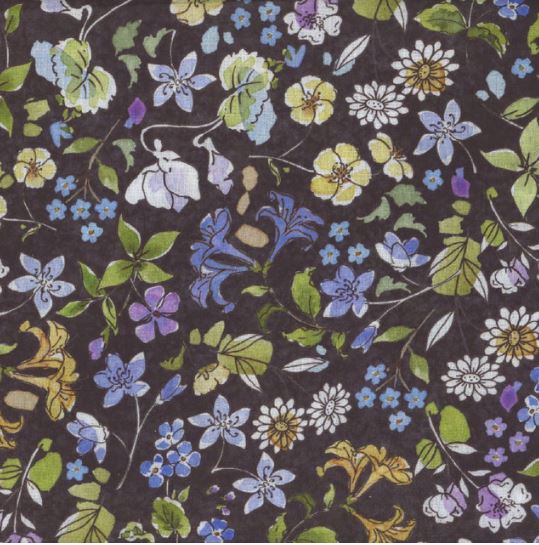 QT Drawn To Birds Black Floral