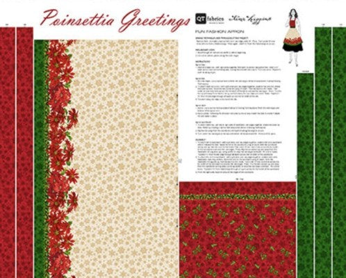 QT Poinsettia Apron Panel