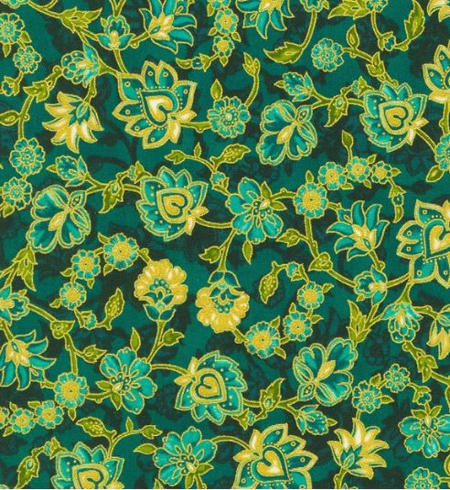 RK Floral Teal Metallic