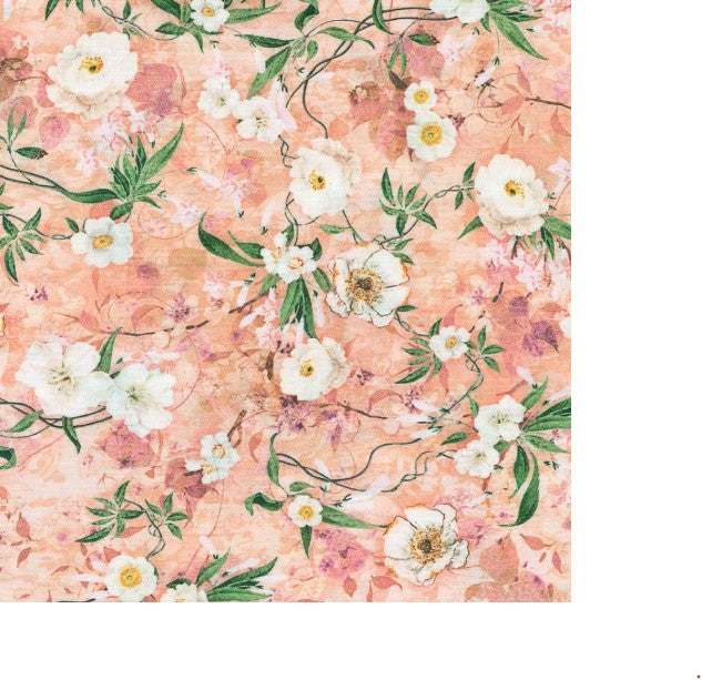 Serene Dream White Flowers Pink Background