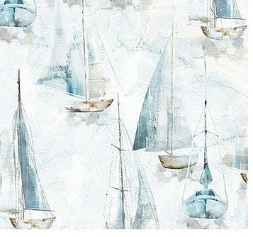 Smooth Sailing Sm. Sail Boats White Multi