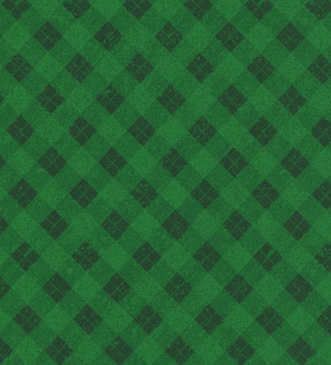 Snowy Gnomies Green Plaid