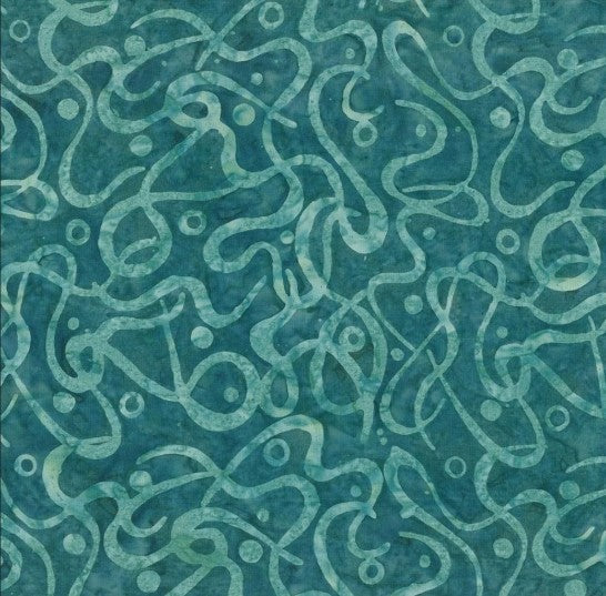 Twists & Dots Dark Green Batik