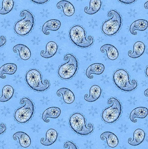 Wilmington Blooming Blue Lt. Blue Paisley