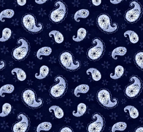 Wilmington Blooming Blue Navy Paisley