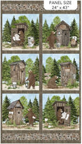 Northcott Bear Panel - Brown Multi - Bear Necessities by Deborah Edwards - 24" x 43
