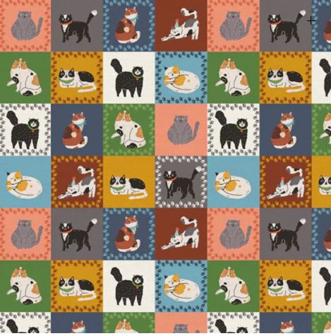 Paintbrush Fabrics Here Kitty Cat Squares