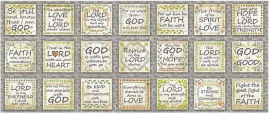 QT Rejoice Faith Panel Gray
