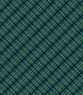 Garden Gate Roosters Teal Plaid