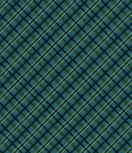 Garden Gate Roosters Teal Plaid
