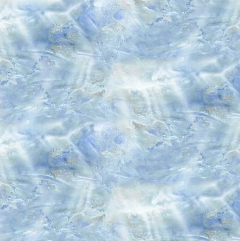 Elizabeth Studio Landscape Medley Iridescent Cool Blue Water Cotton Fabric by The Yard