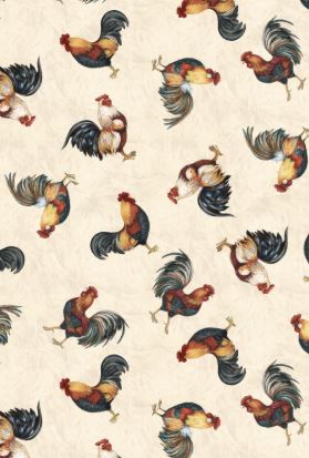 Garden Gate Roosters Cream Toss